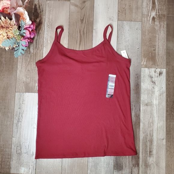 NWT No Boundaries NOBO Ribbed “Rich Red” Rib Cami Tank Top Plus Size XXXL - Picture 1 of 14